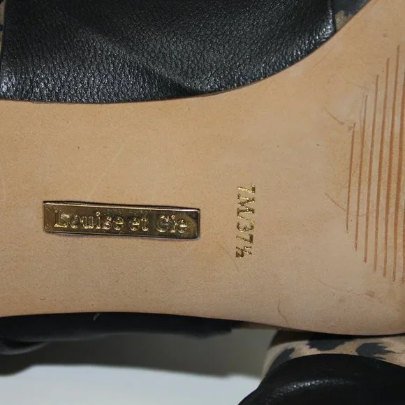 Louise et Cie Lo Idola Open Toe Bootie Heeled Boot Leopard Women Shoe 7 NEW FLAW - Picture 8 of 13